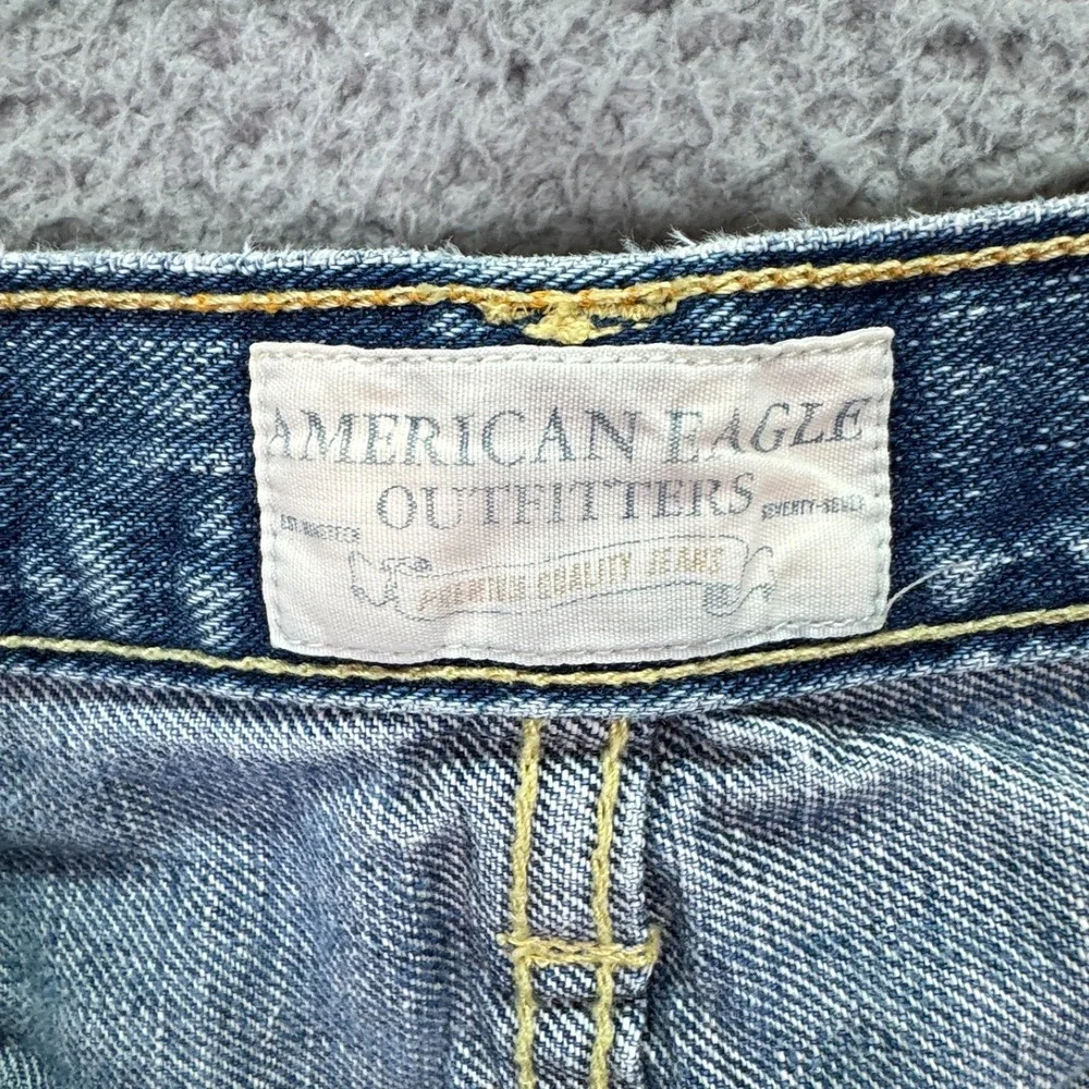 American Eagle Jeans Mens 30x32 Blue Bootcut Distressed Preppy Classic Indie Y2K